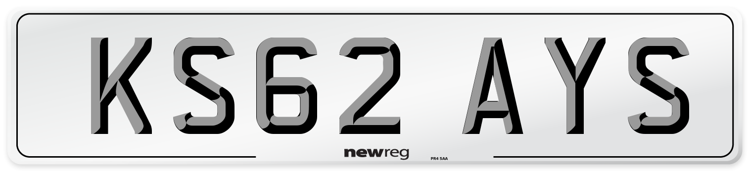 KS62 AYS Number Plate from New Reg